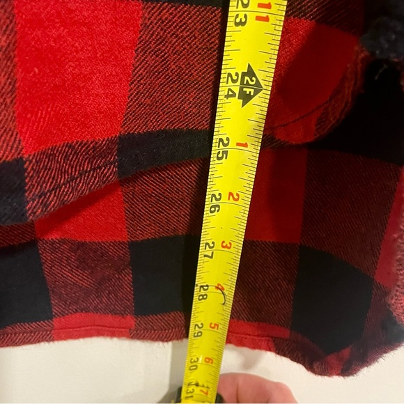 MADEWELL Ex Boyfriend Buffalo Check Flannel Button Down - Red Black Size Small - Picture 10 of 10